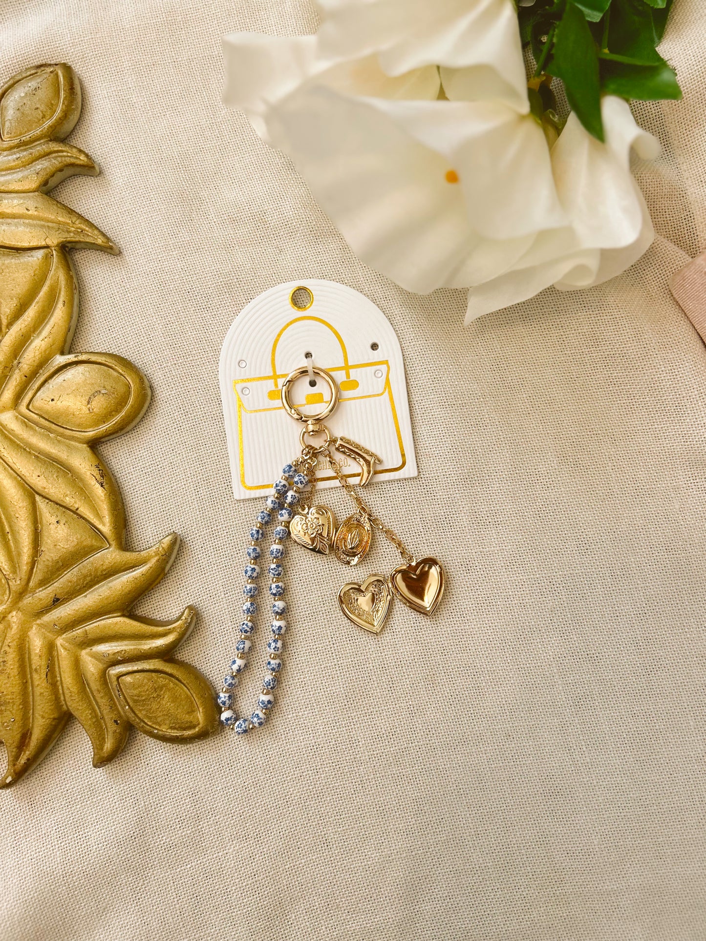 Blue Western Charms Locket Keychain image 2