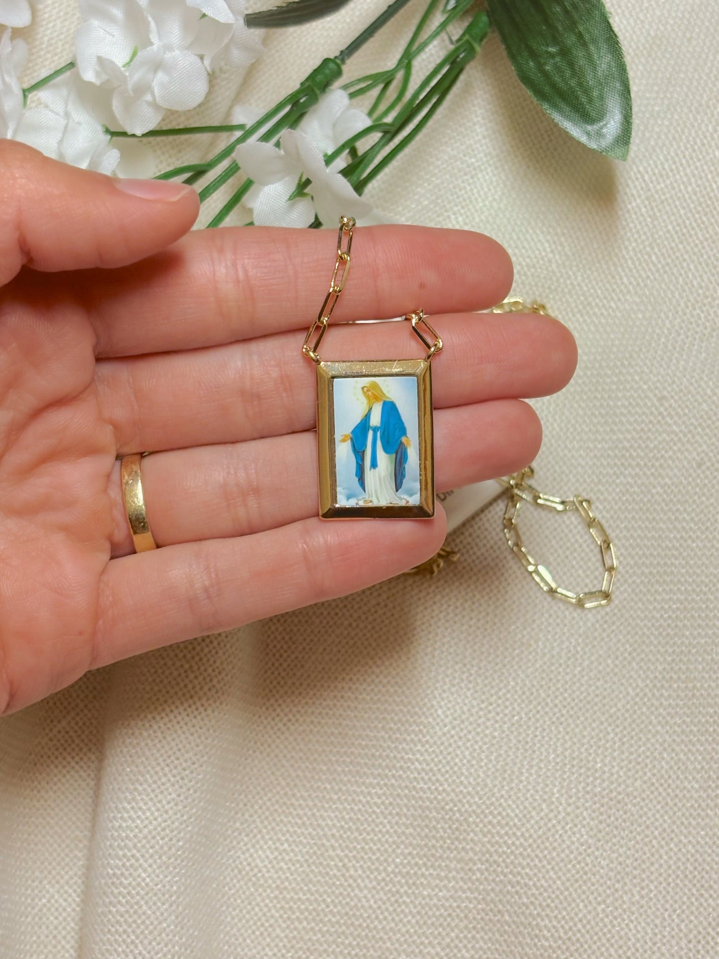 Blessed Virgin Mary Gold Chain Necklace
