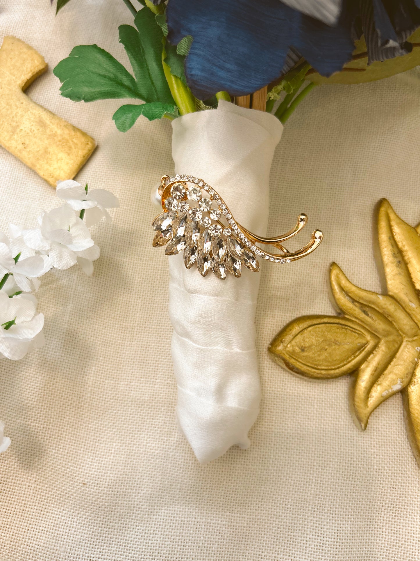 Gold Angel Wing Wedding Brooch image 4
