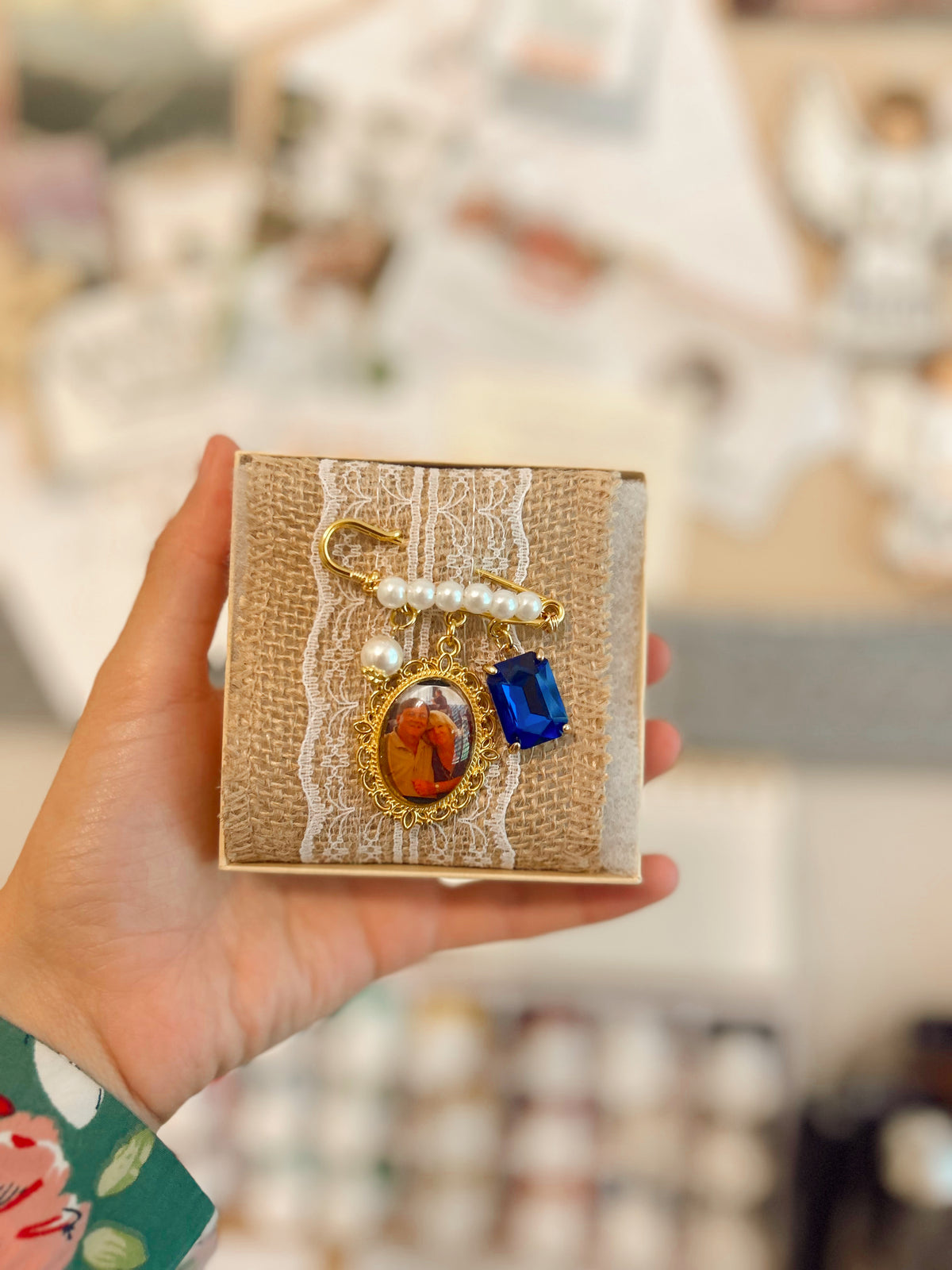 Original Open Book Beaded Pin Base