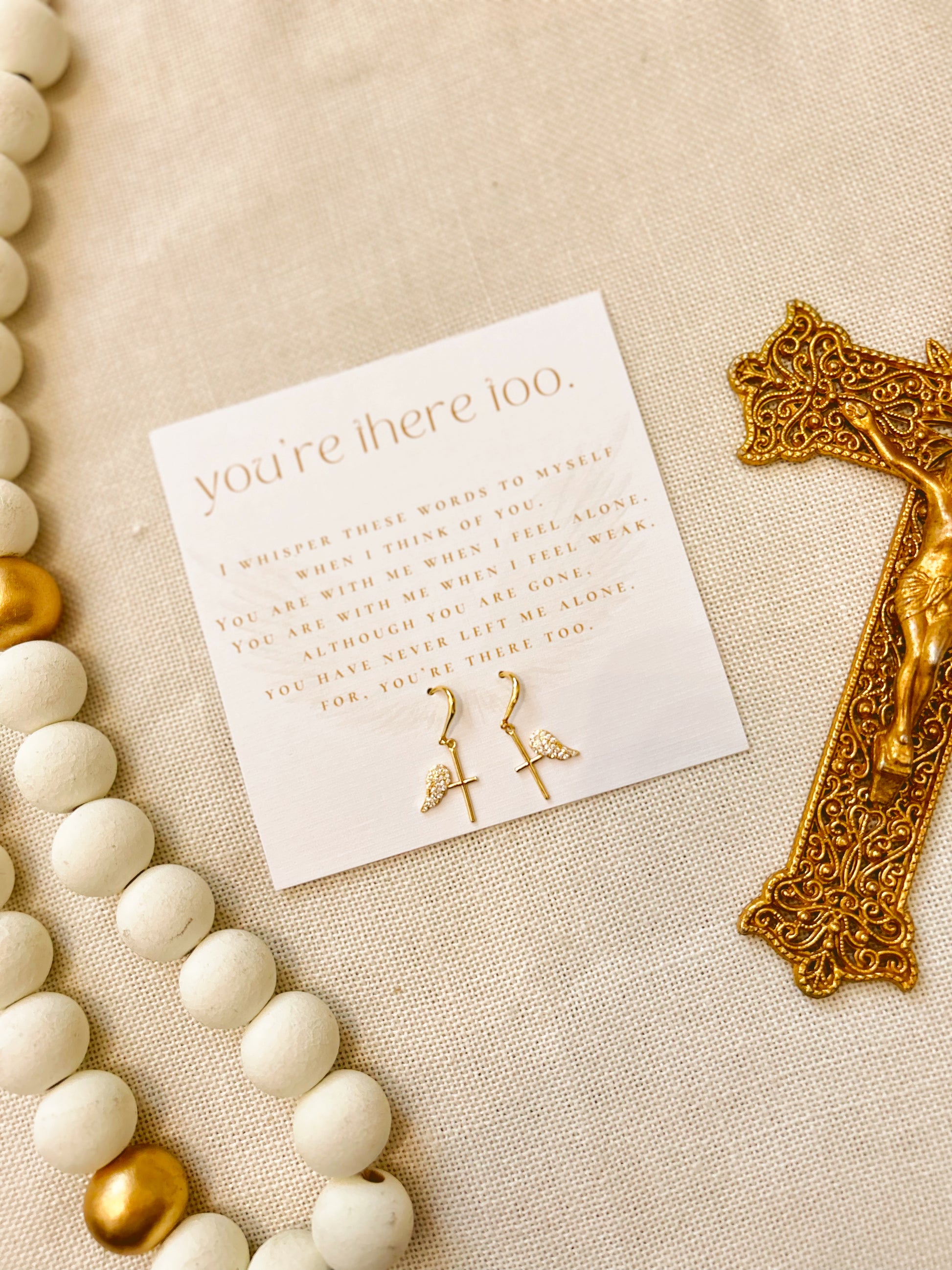 You're There Too Cross/Angel Wing Earrings image 2