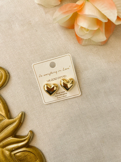 Do Everything In Love Gold Bubble Heart Earrings image 0