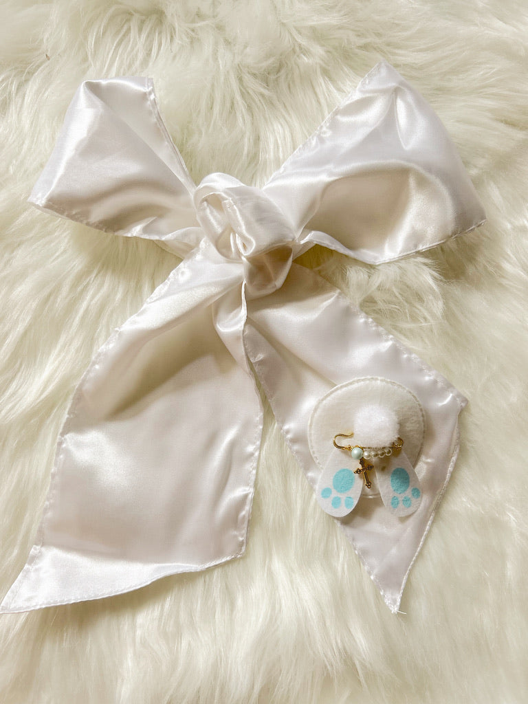 White Silk Crib Sash image 1