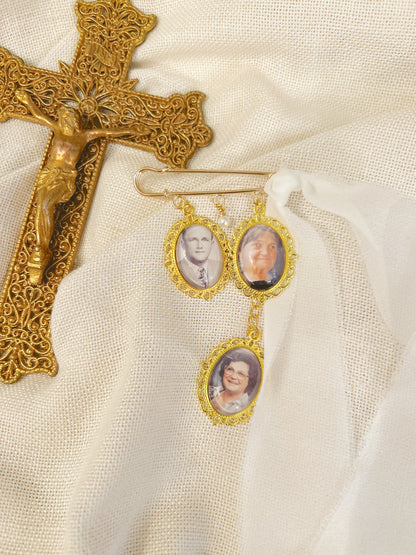 3 Spaced Loops Champagne Gold 2.25" Medium Pin Base