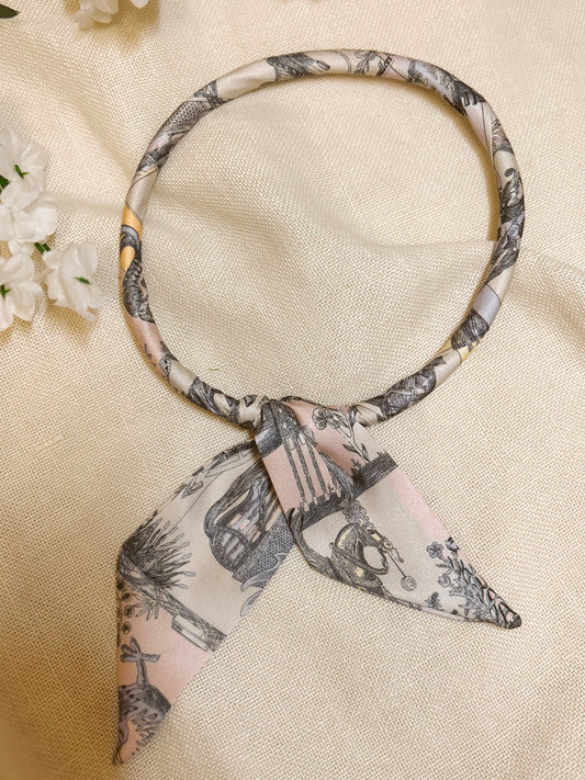 Grey/Lavender August Memories Magnetic Scarf Necklace