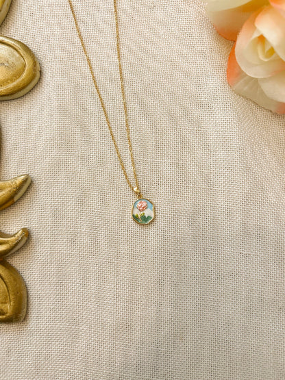 Rosey Skies Pink Rose Gold Pendant Necklace image 0