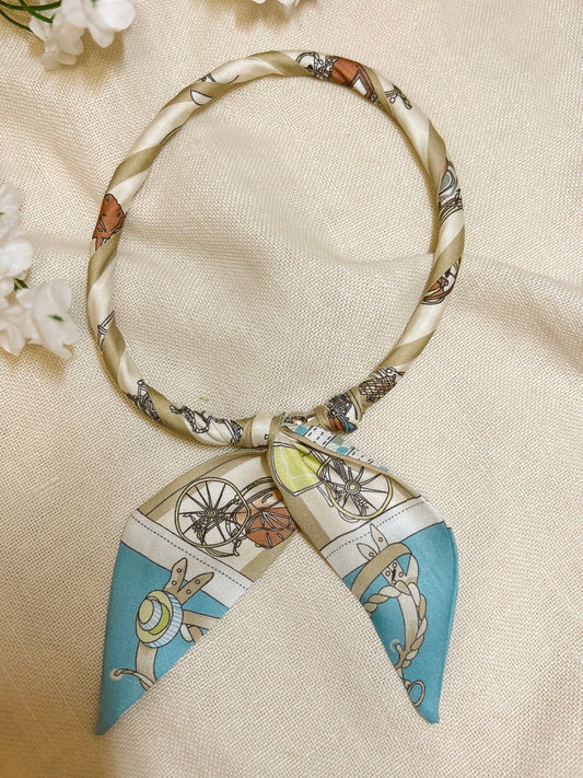 Sage/Dust Blue Swept Away Magnetic Scarf Necklace
