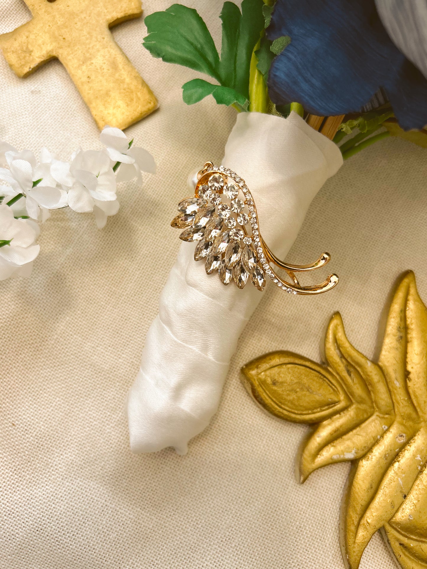 Gold Angel Wing Wedding Brooch image 3