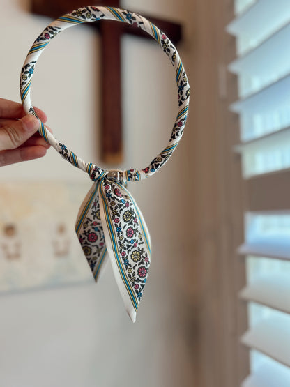 Blue/Pink/Sage Wild Honey Floral Magnetic Scarf Necklace