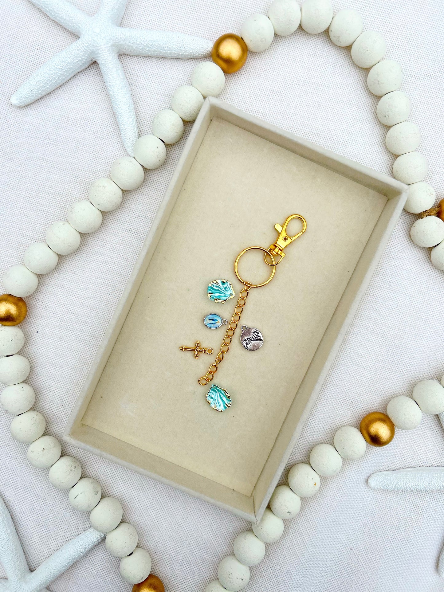 Pinky Promise Charm Keychain Light Blue image 1