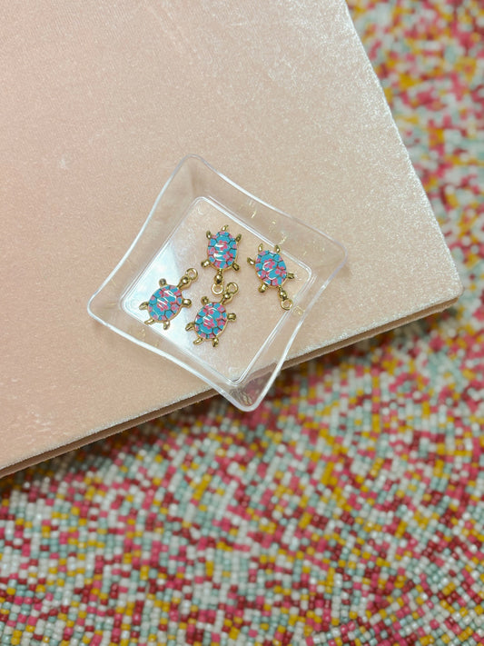 Colorful Turtle Charm Blue/Pink