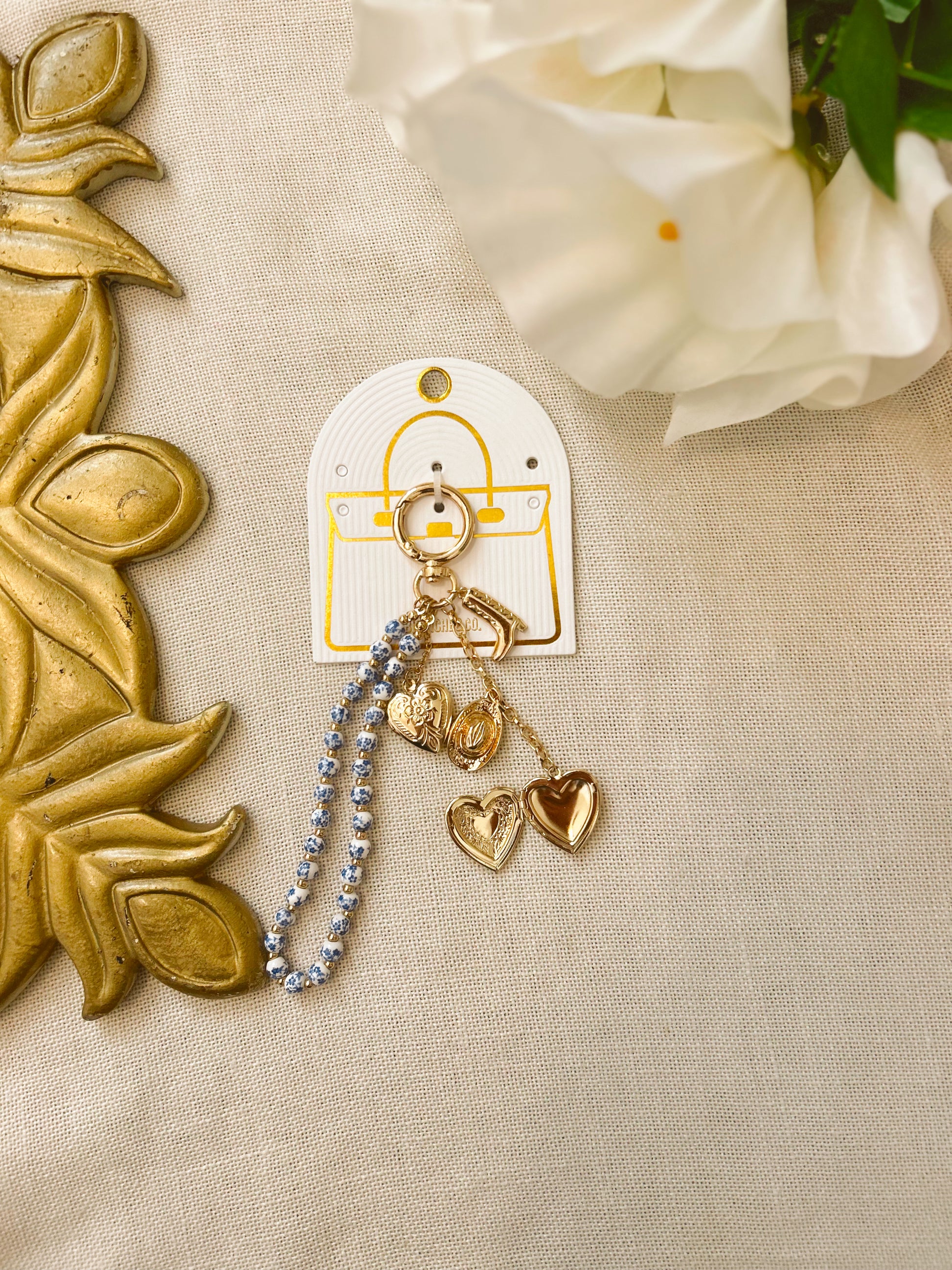Blue Western Charms Locket Keychain image 1