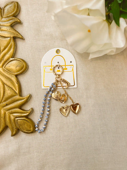 Blue Western Charms Locket Keychain image 1