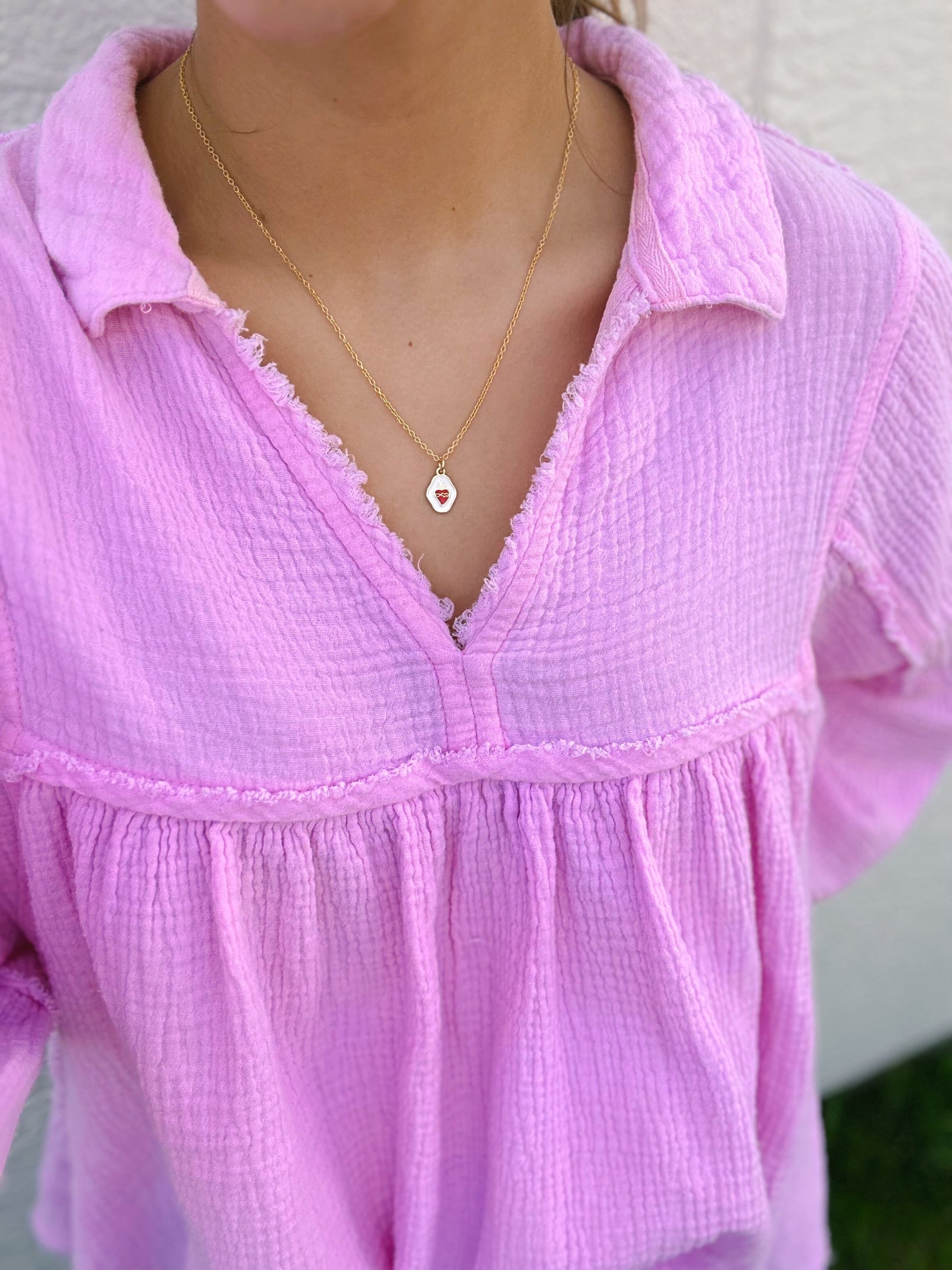 Gold Sacred Heart Necklace image 1
