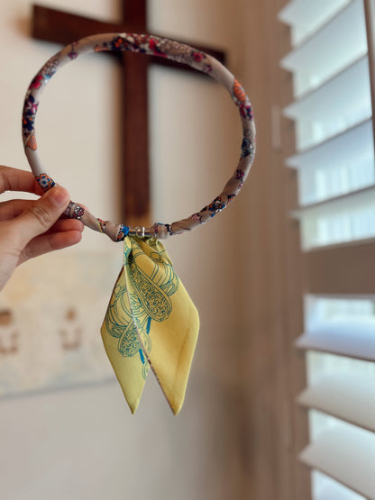 Tan/Bright Colorful Little Wanderer Magnetic Scarf Necklace