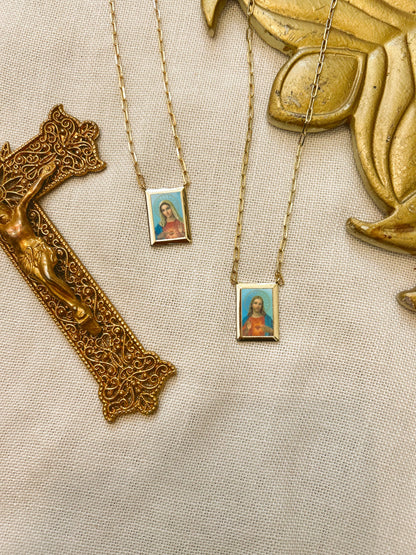 Immaculate Heart of Mary Gold Chain Necklace image 3