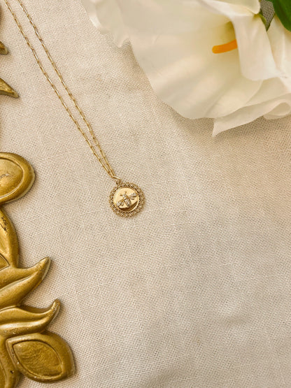 Big Honey Bee Gold Chain Necklace image 1
