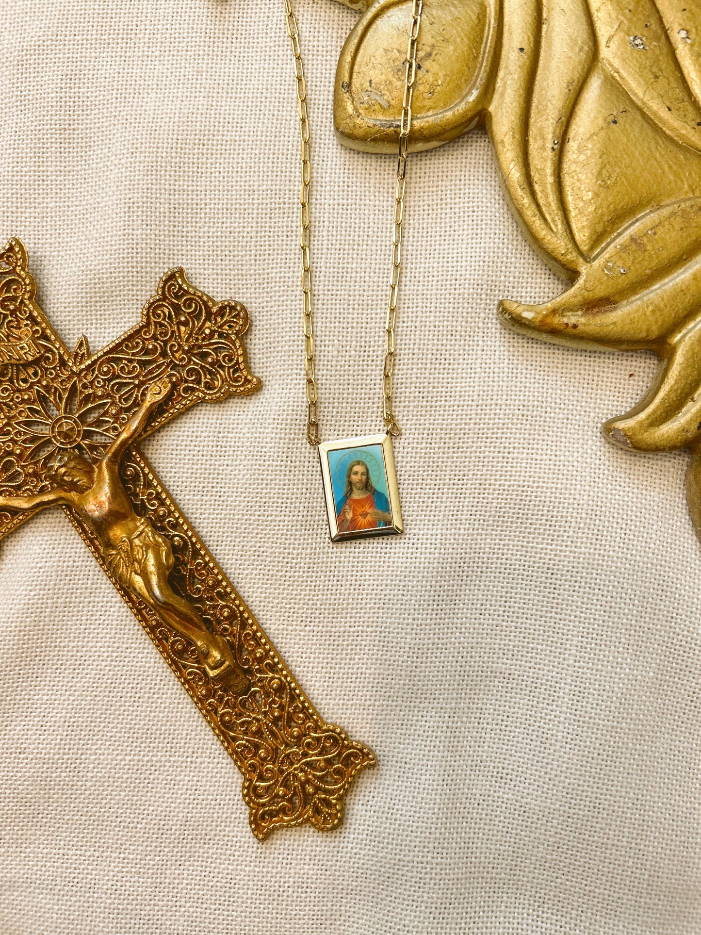 Sacred Heart of Jesus Gold Chain Necklace image 2