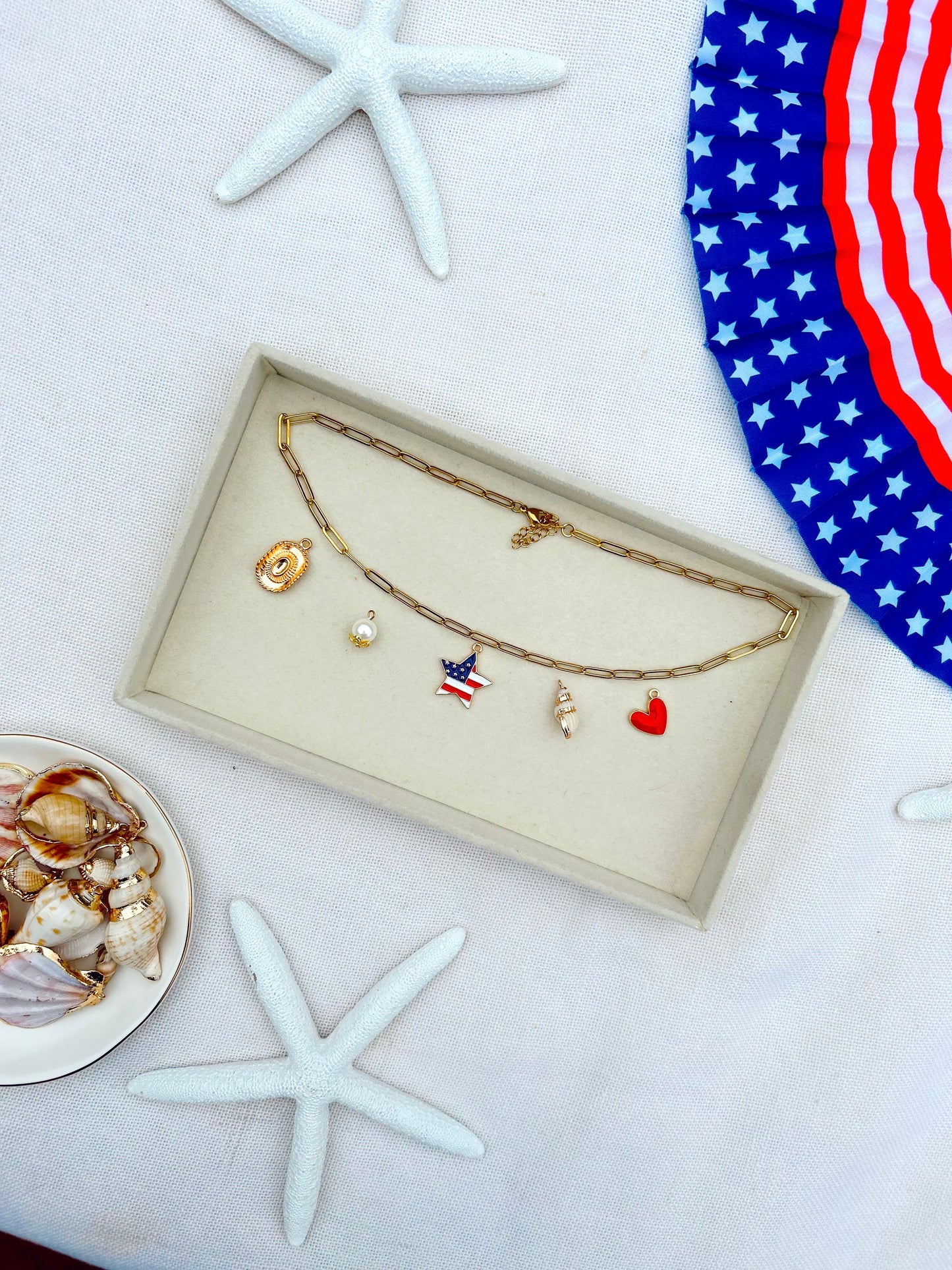 Star Spangled 4th of July Charm Necklace image 1