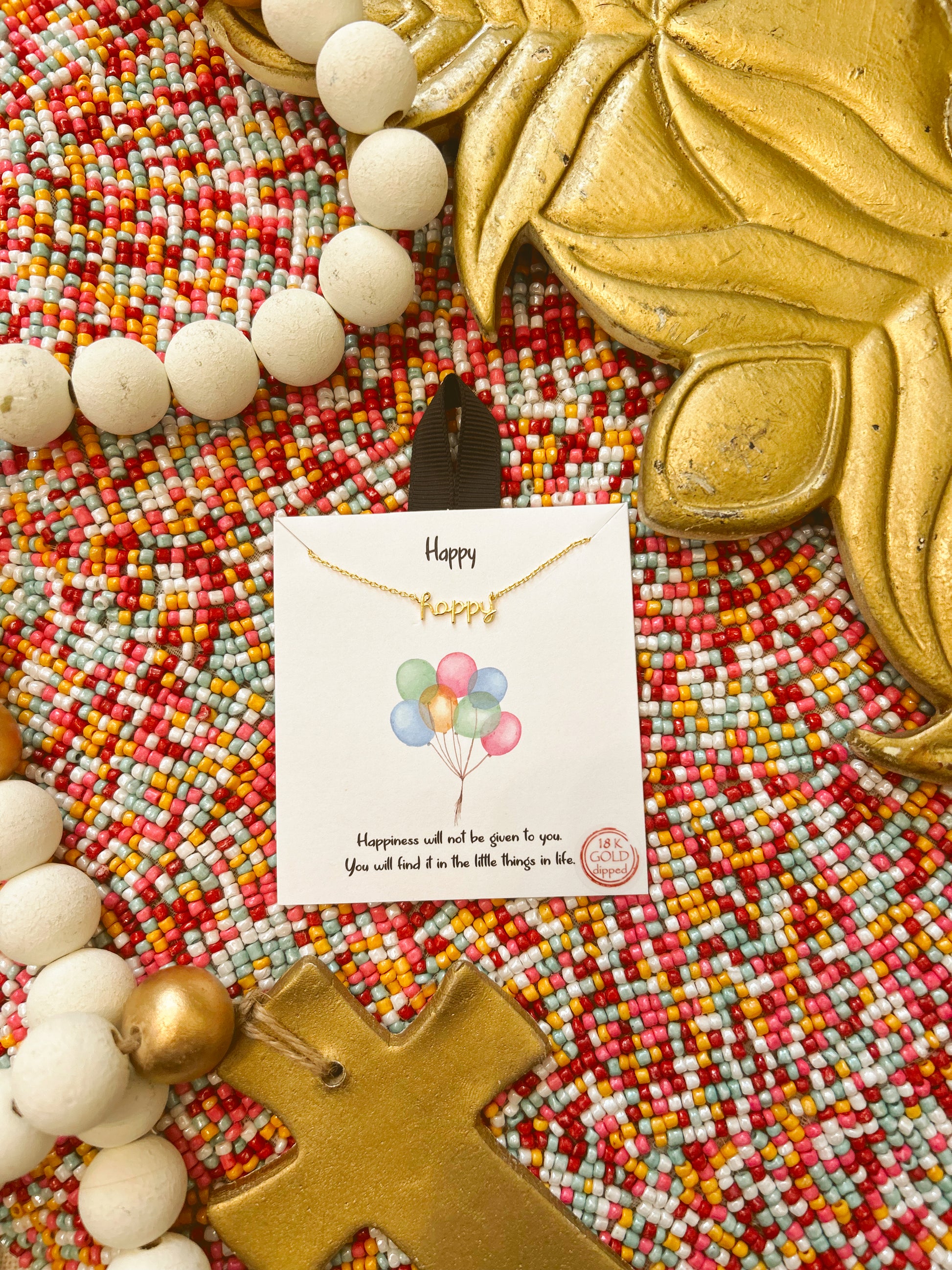Happy Script Gold Necklace image 2