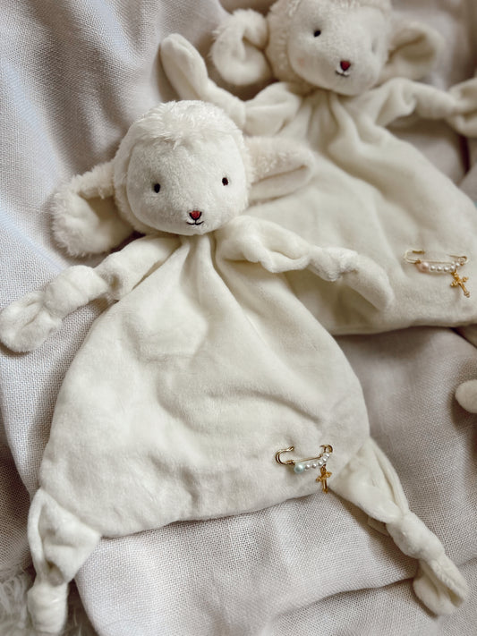 Plush Lamb Lovey with Pin