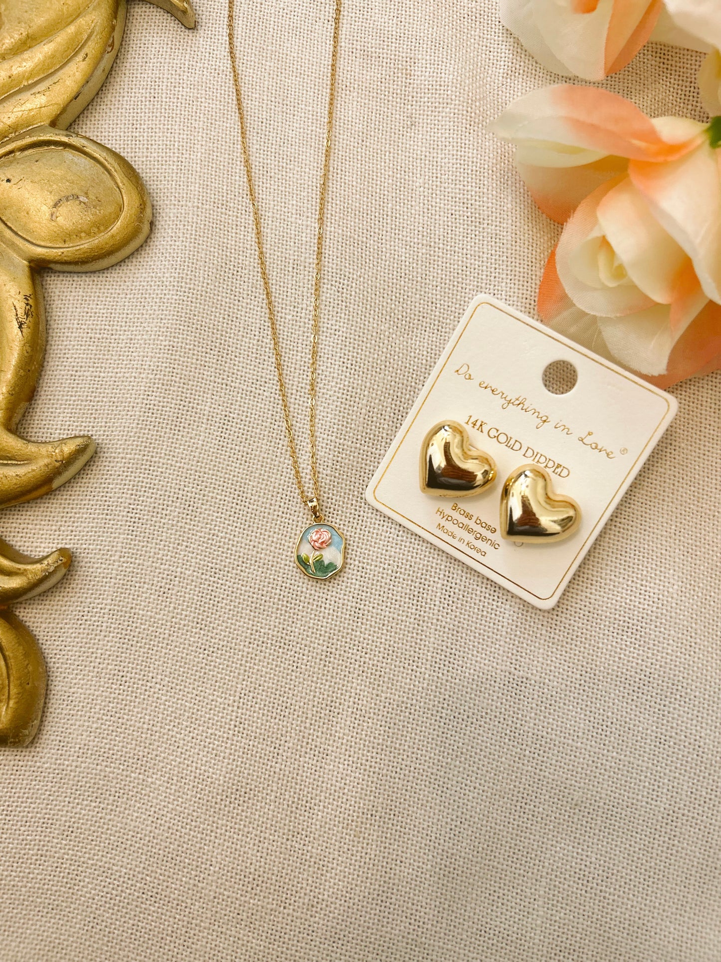 Rosey Skies Pink Rose Gold Pendant Necklace image 4