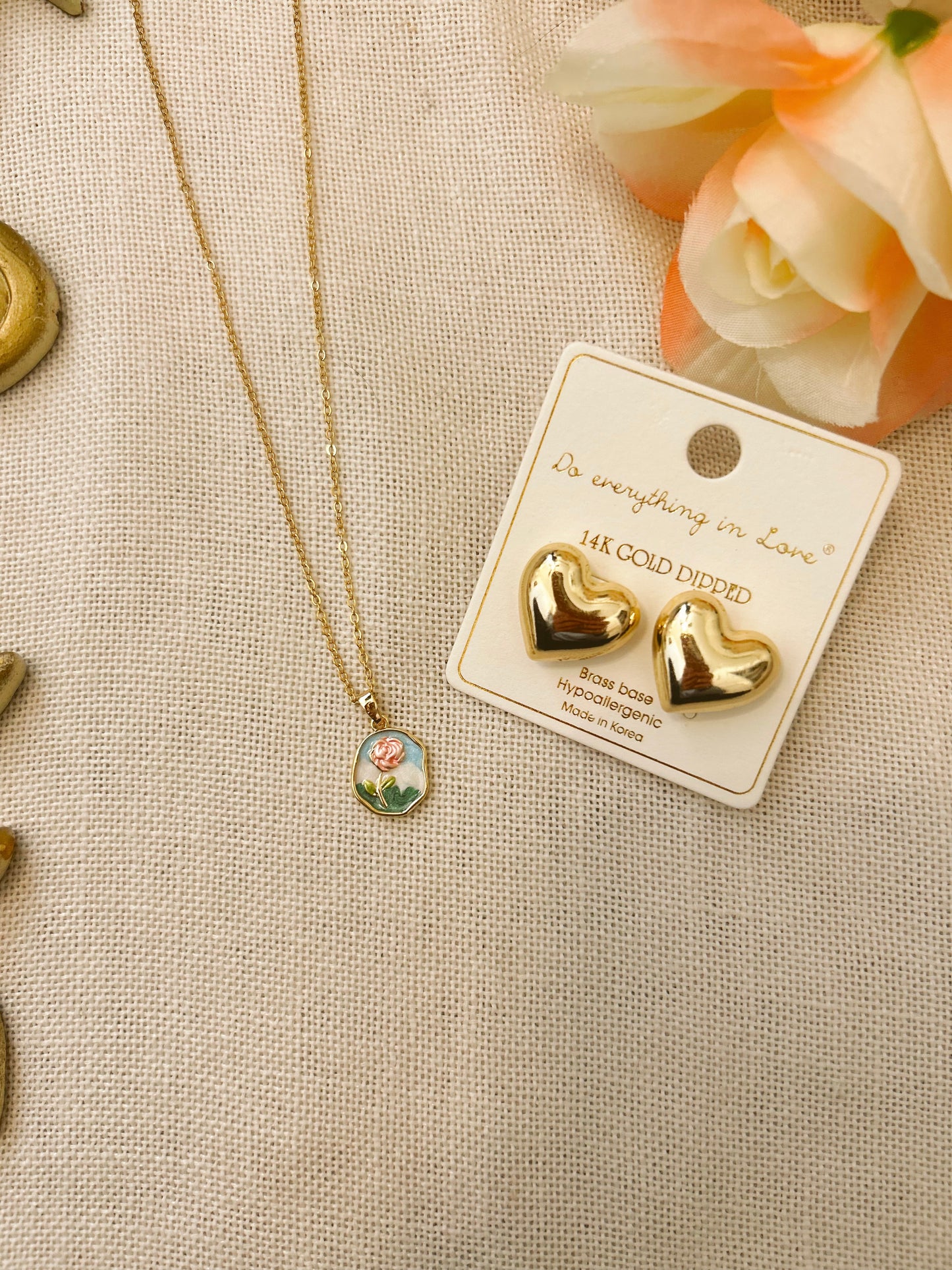 Rosey Skies Pink Rose Gold Pendant Necklace image 3
