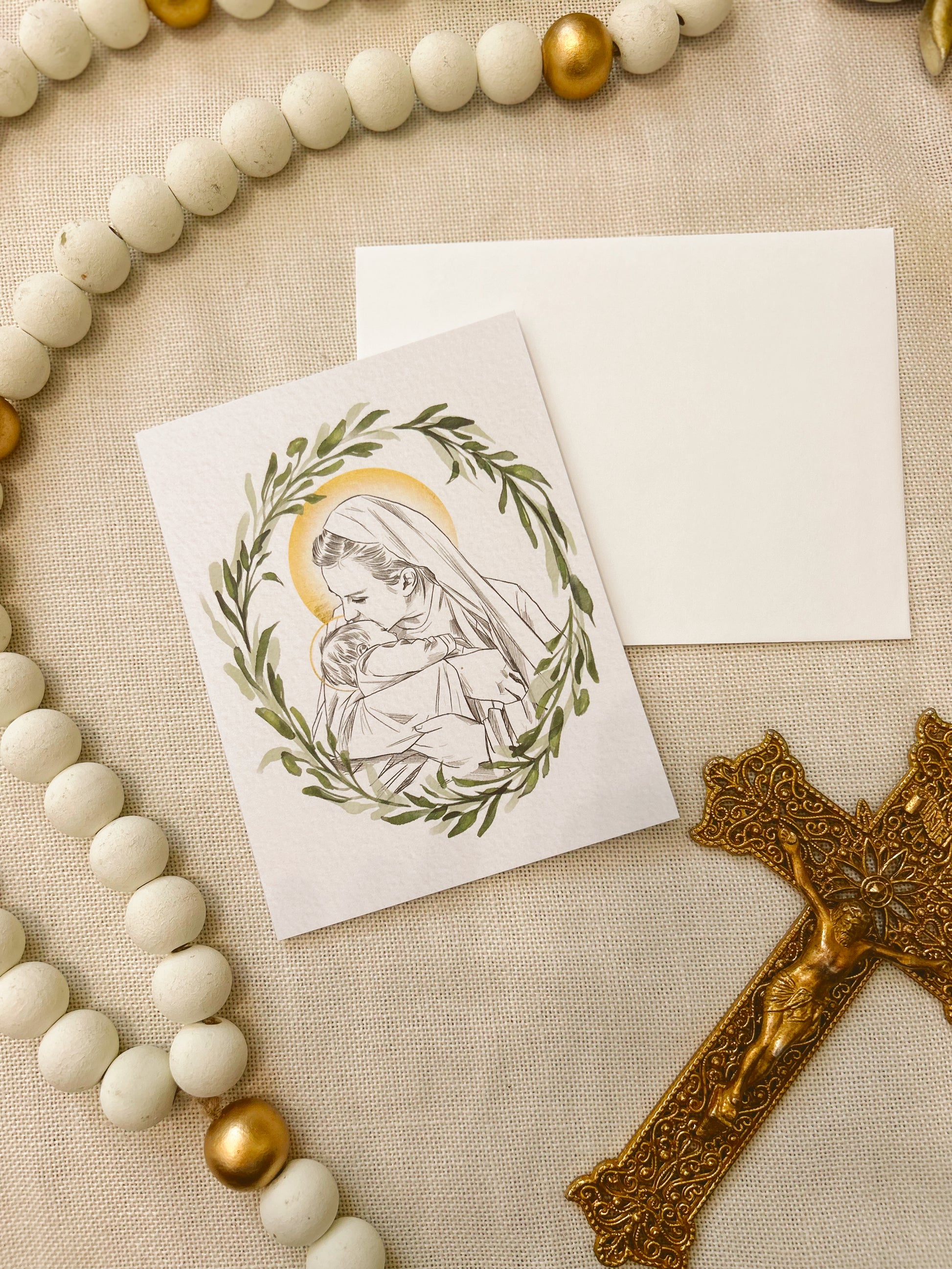 Mary Holding Baby Angel Card image 1