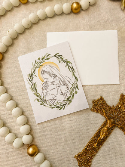 Mary Holding Baby Angel Card image 1