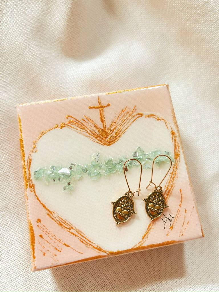 Sacred Heart Hanging Earrings image 0