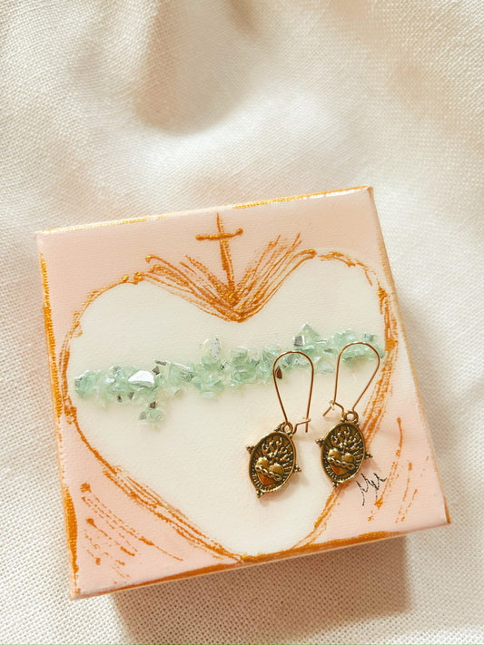 Sacred Heart Hanging Earrings image 0
