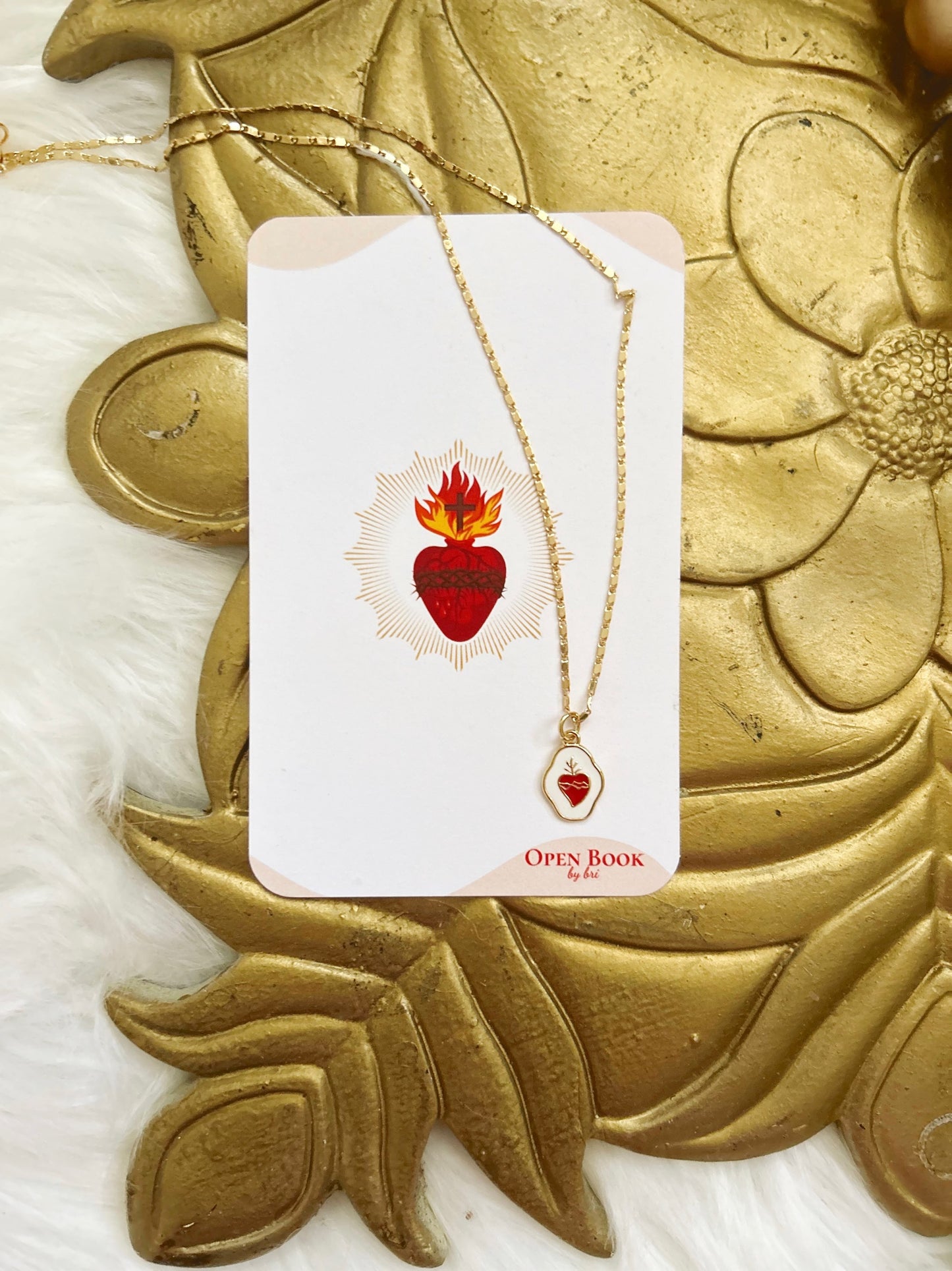 Gold Sacred Heart Necklace image 2