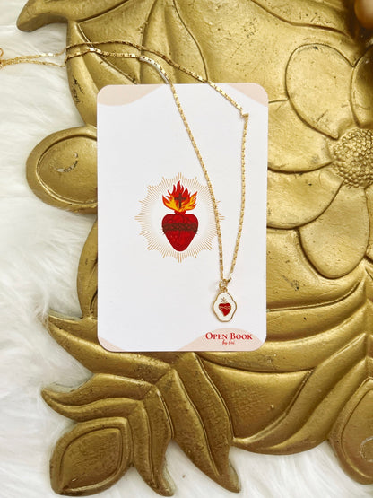 Gold Sacred Heart Necklace image 2