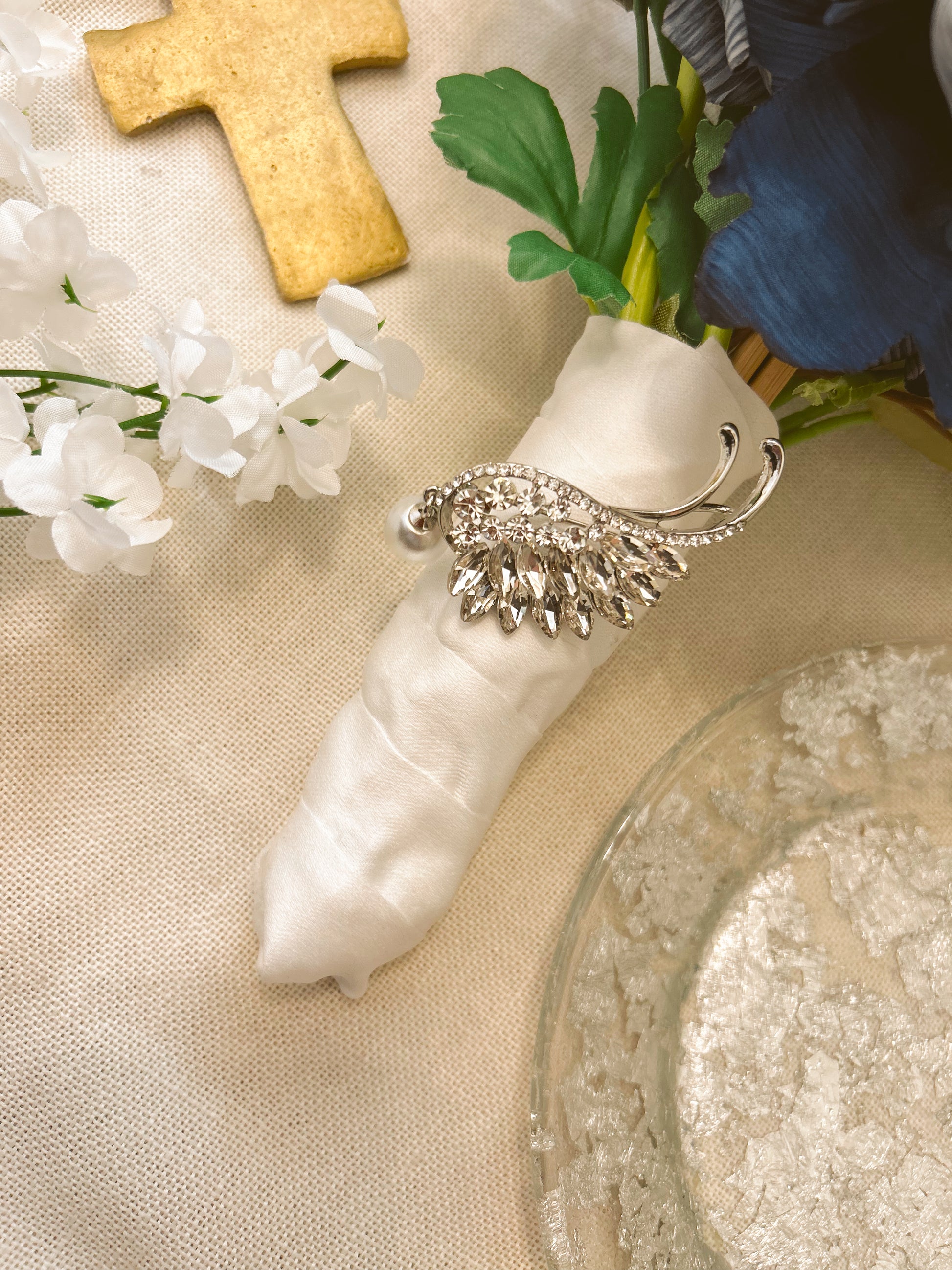 Silver Angel Wing Wedding Brooch image 0