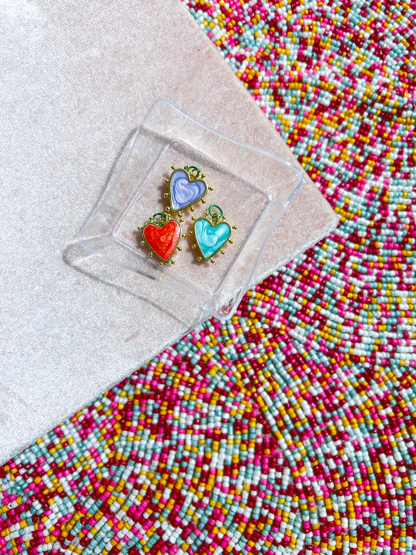 Heart Enamel  Charm Gold Outline  image 0