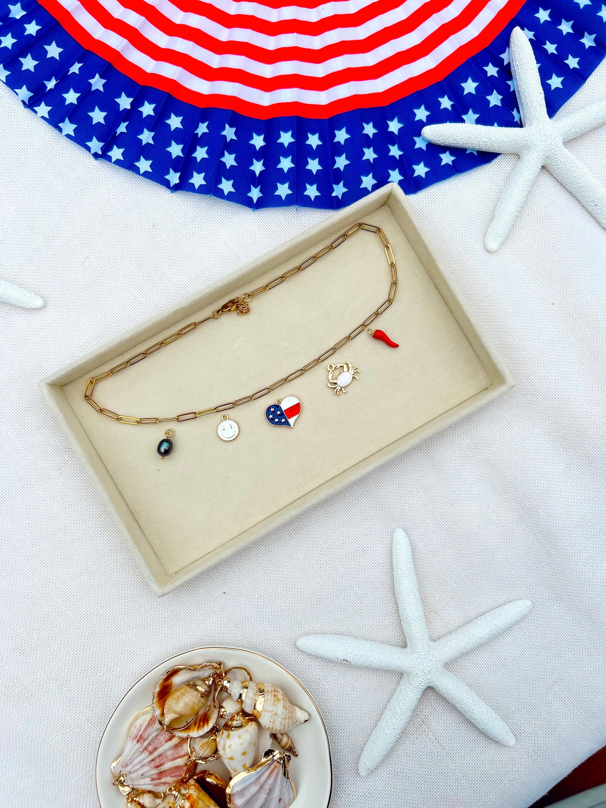 American Beach Life 4th of July Charm Necklace image 2
