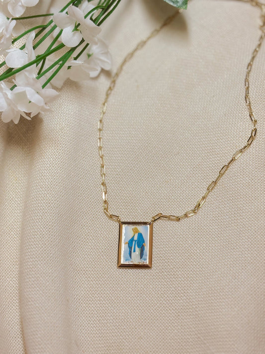 Blessed Virgin Mary Gold Chain Necklace