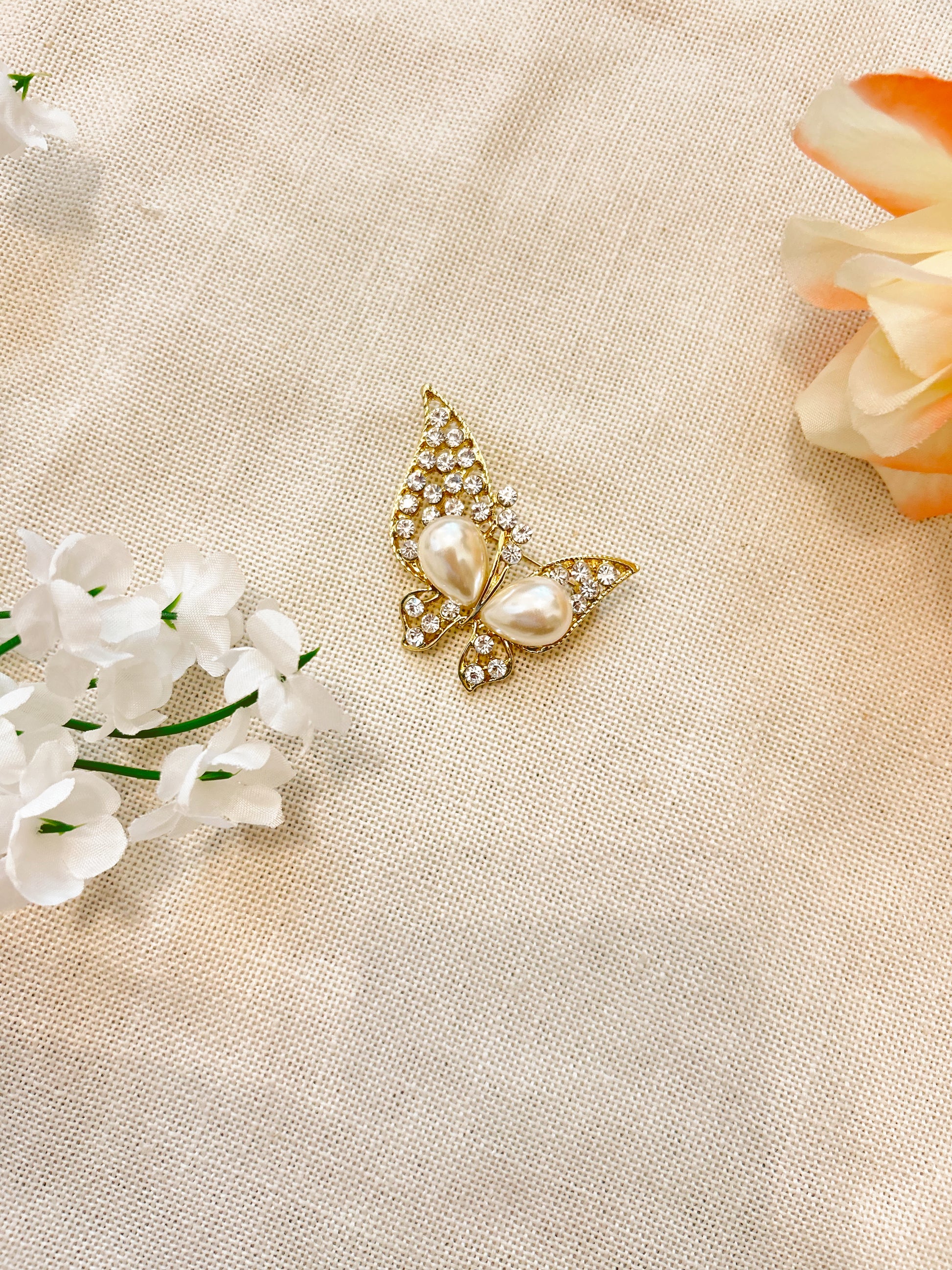 Pearl Butterfly Wedding Brooch image 0