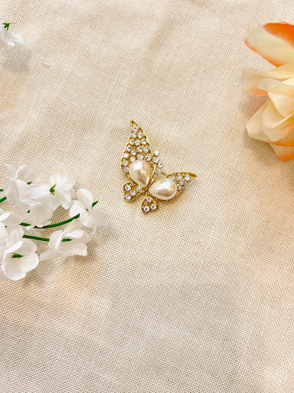 Pearl Butterfly Wedding Brooch image 0