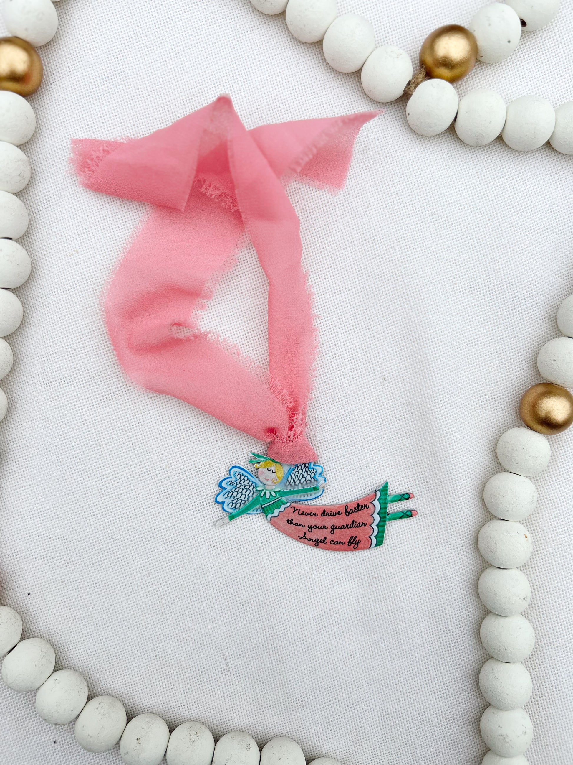 Don’t Drive Faster Than Your Angels Can Fly Rearview Mirror Decoration Angel image 0
