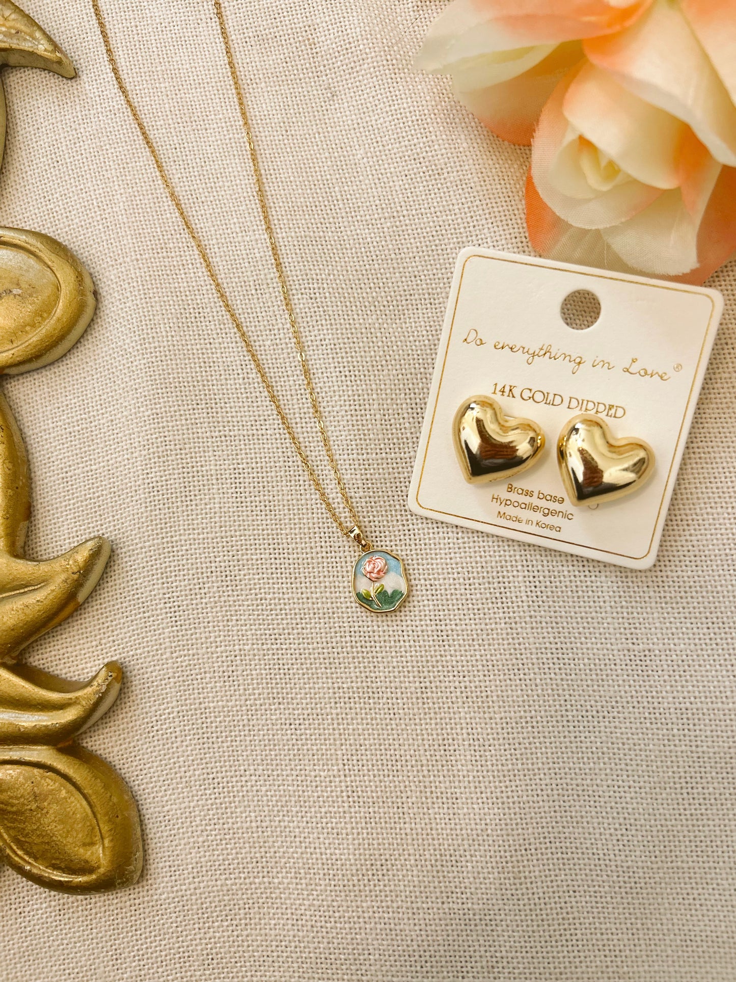 Rosey Skies Pink Rose Gold Pendant Necklace image 2