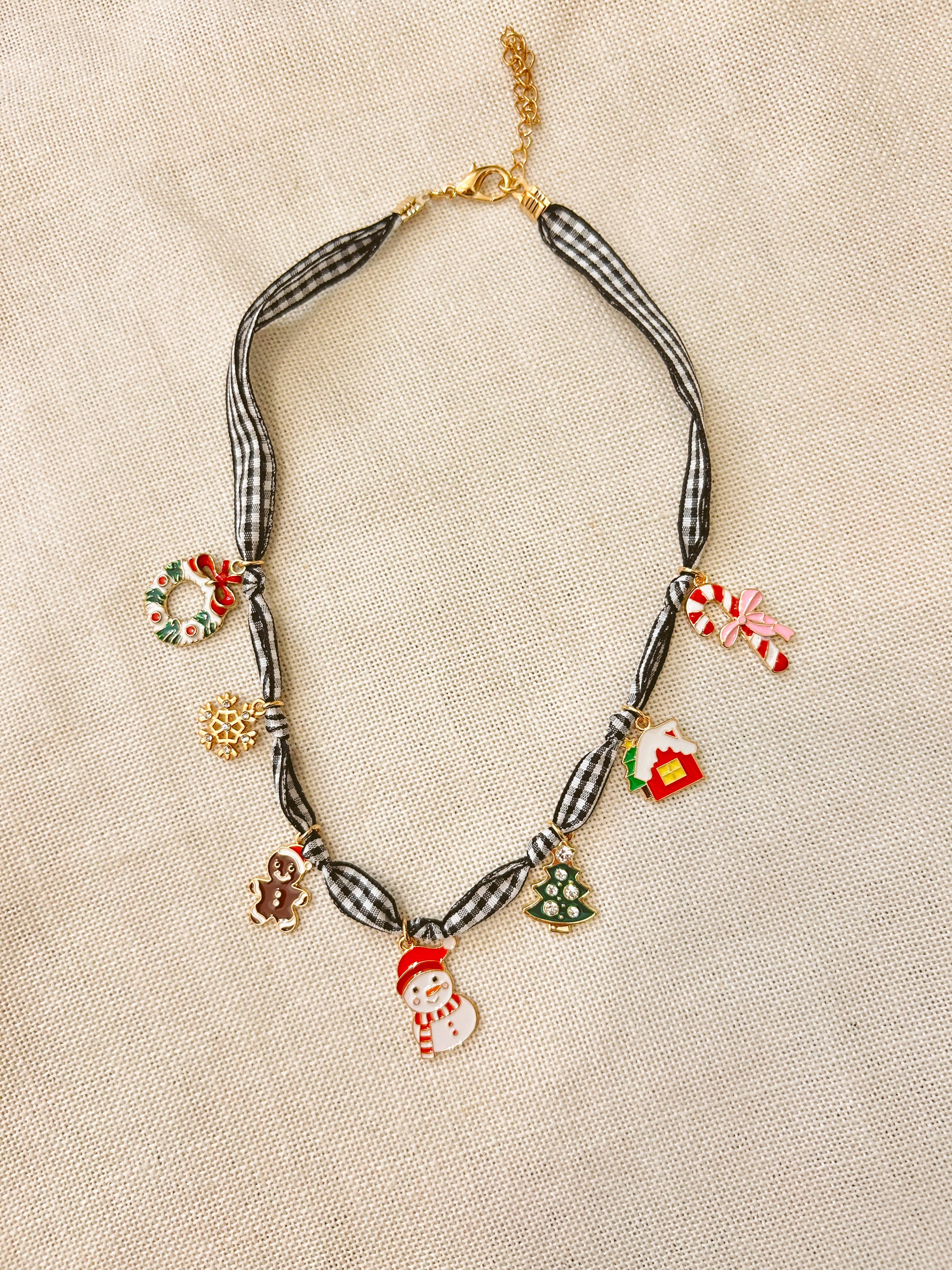 Christmas Fabric Charm Necklace image 3