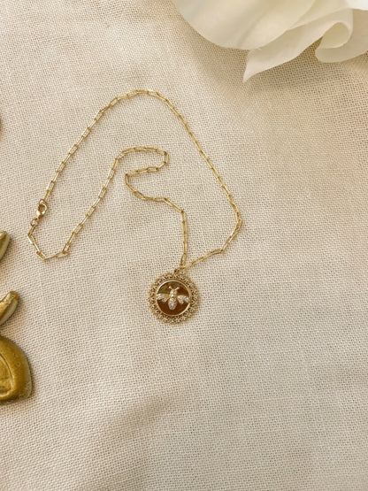 Big Honey Bee Gold Chain Necklace image 0