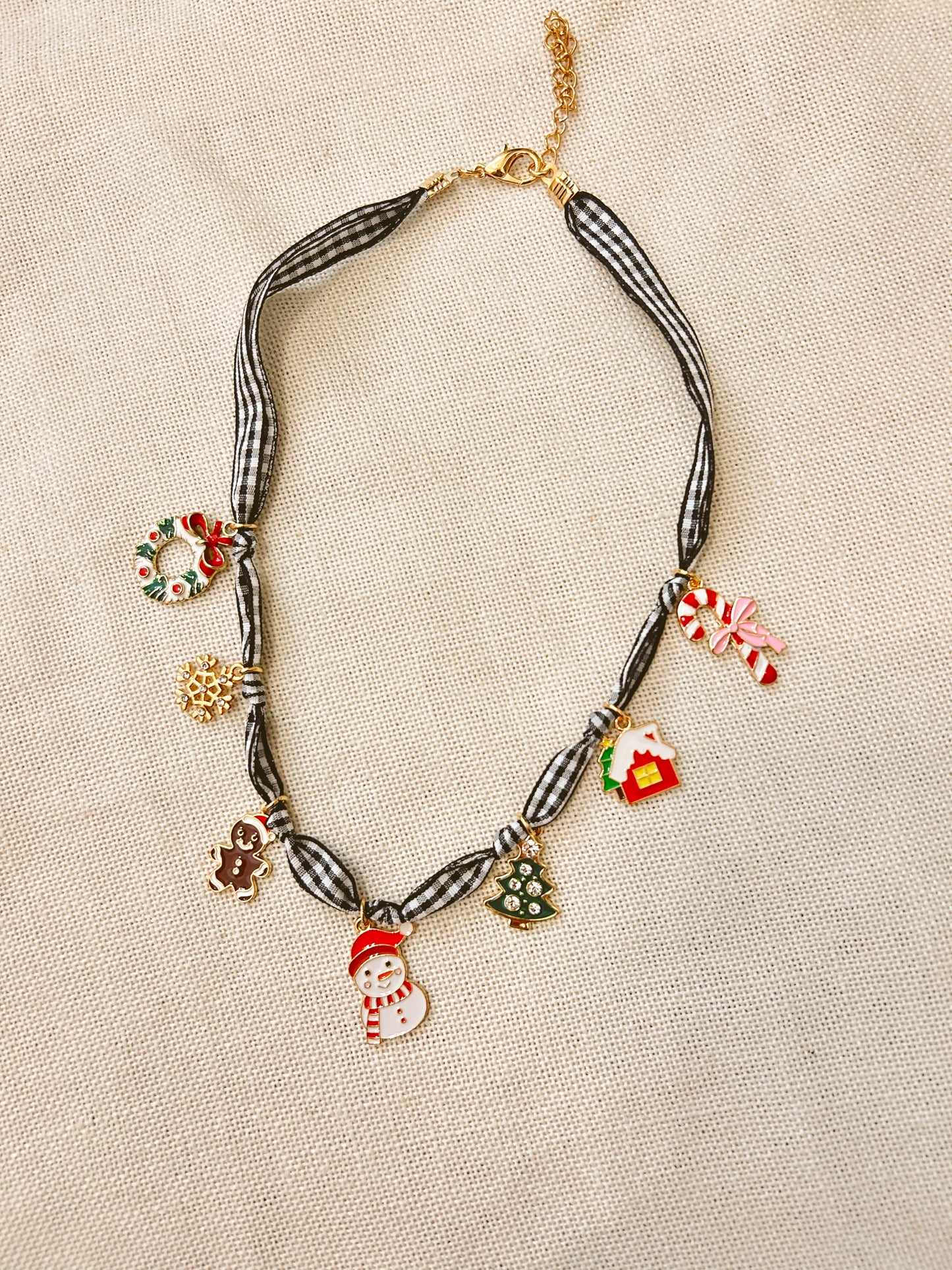Christmas Fabric Charm Necklace image 2