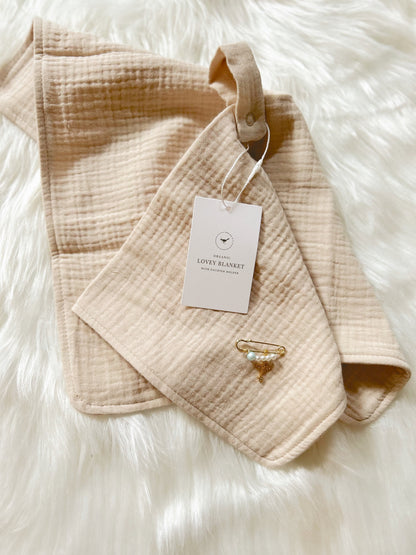 Tan Lovey With Baptismal Pin image 0