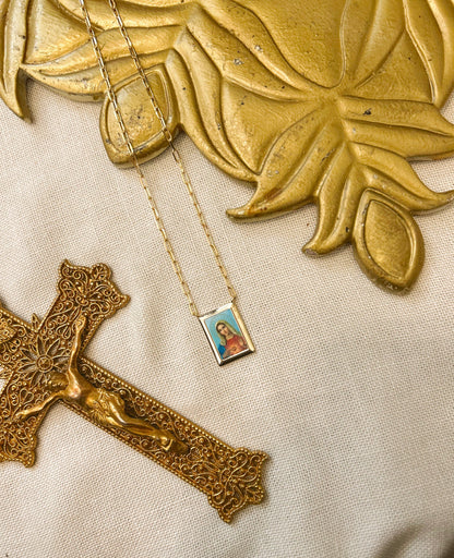Immaculate Heart of Mary Gold Chain Necklace image 1