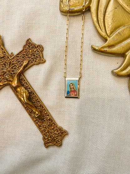 Immaculate Heart of Mary Gold Chain Necklace image 0