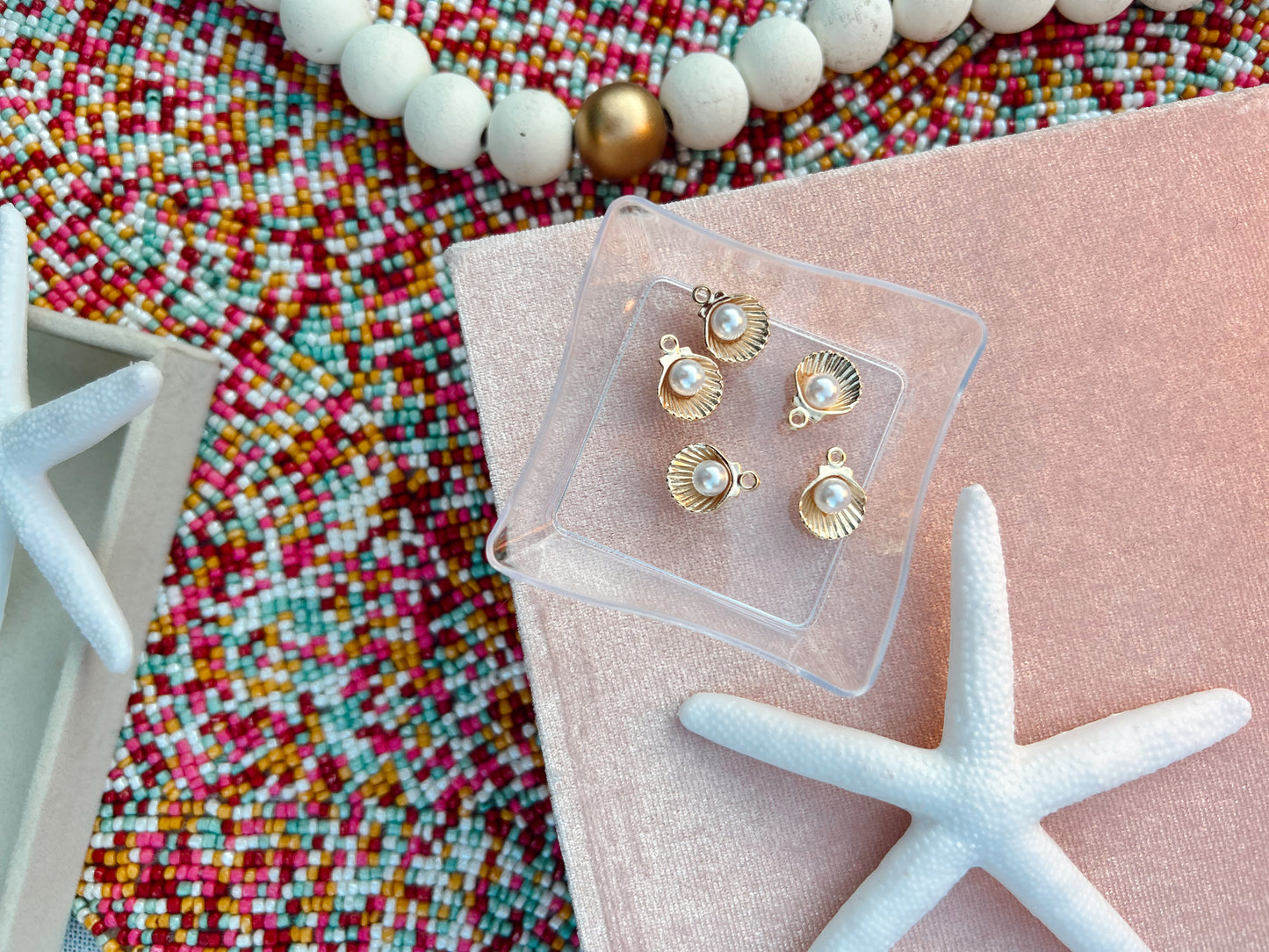 Seashell Pearl Charm image 1