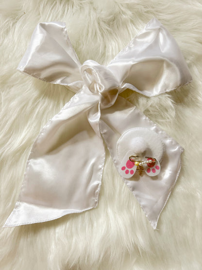 White Silk Crib Sash image 2