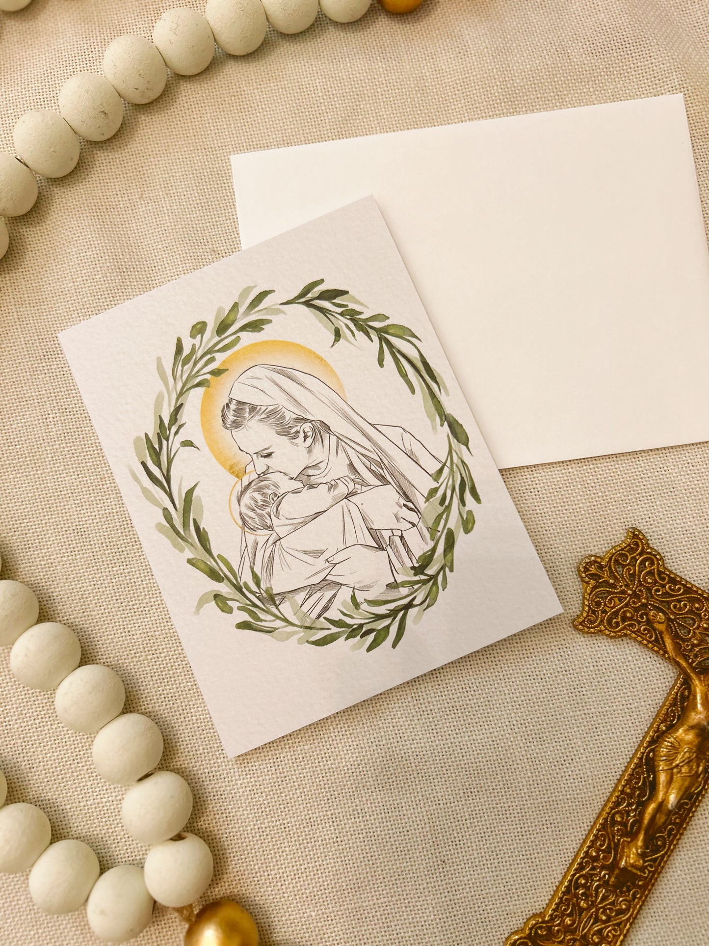 Mary Holding Baby Angel Card image 0